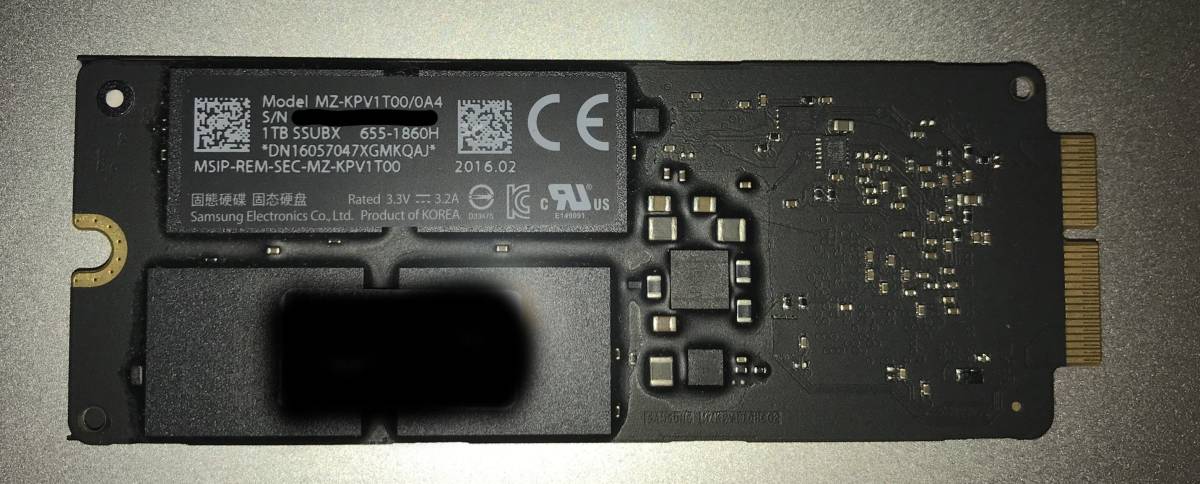 SSD 1TB MacBook Apple純正 超高速 Pro PCIe 1000GB MZ-KPV1T0R⁄0A1 