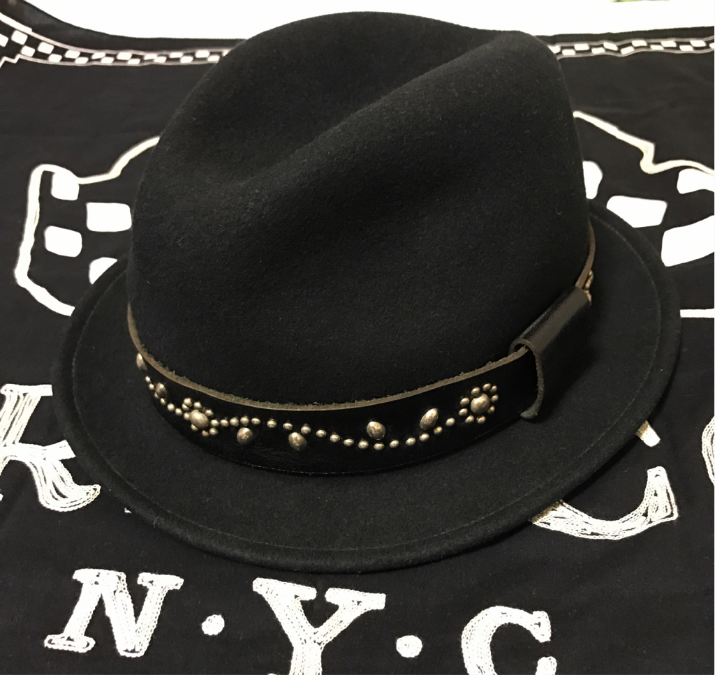 HTC×NEW YORK HAT】スタッズウールハット アメリカ製 USA レザー rrl