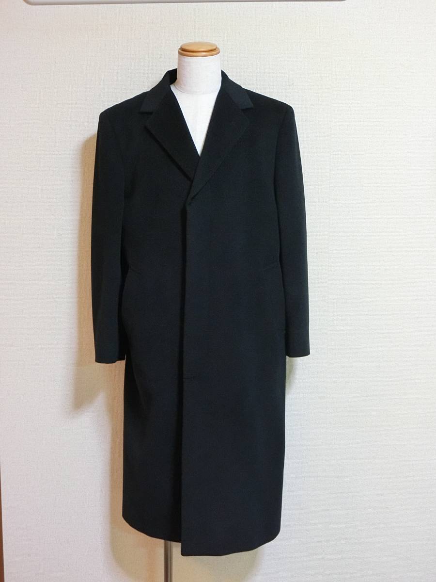 美品　BALESTRINO　バレストリーノ　アンゴラ混　チェスターコート　ダークグレー　LL　大きいサイズ