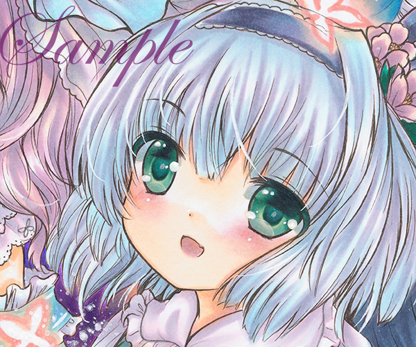 ☆同人手描きイラスト☆東方/西行寺幽々子＆魂魄妖夢/☆色紙(手描き