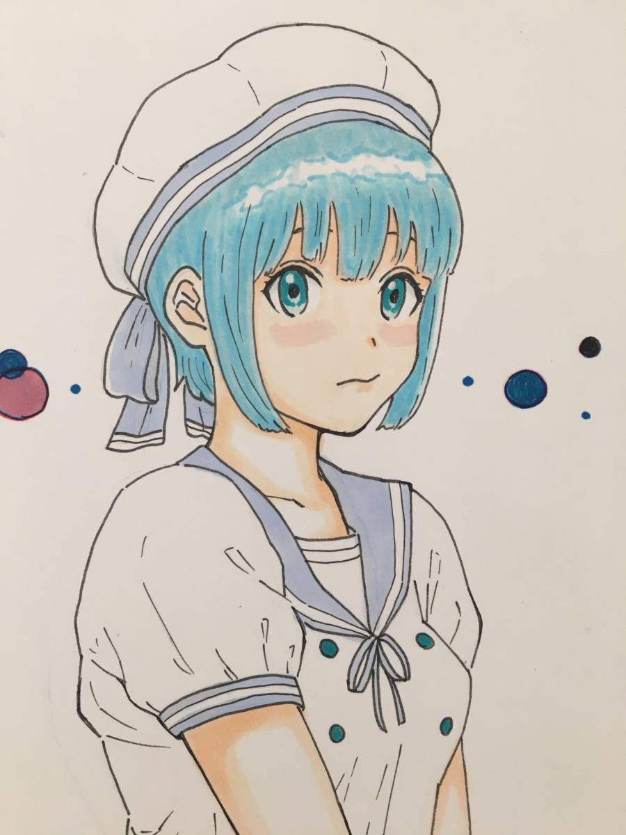 高品質の人気 手描きイラスト オリジナル ショートヘア 手描きイラスト Labelians Fr