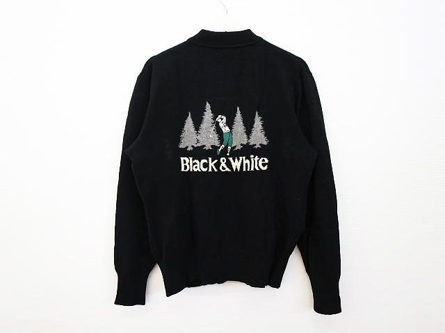 BLACK&WHITE ブラック＆ホワイト ジップニットジャケット ブラック M ゴルフ fu1711a