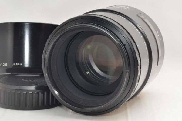 美品 MINOLTA AF MACRO 100mm F2.8 レンズ ☆超極上美観☆MINOLTA AF 100mm F2.8 MACRO sonyA フード付き #5678