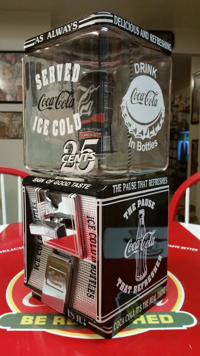 コカコーラ メタル ガムボールマシン ブラックカラー 25セント