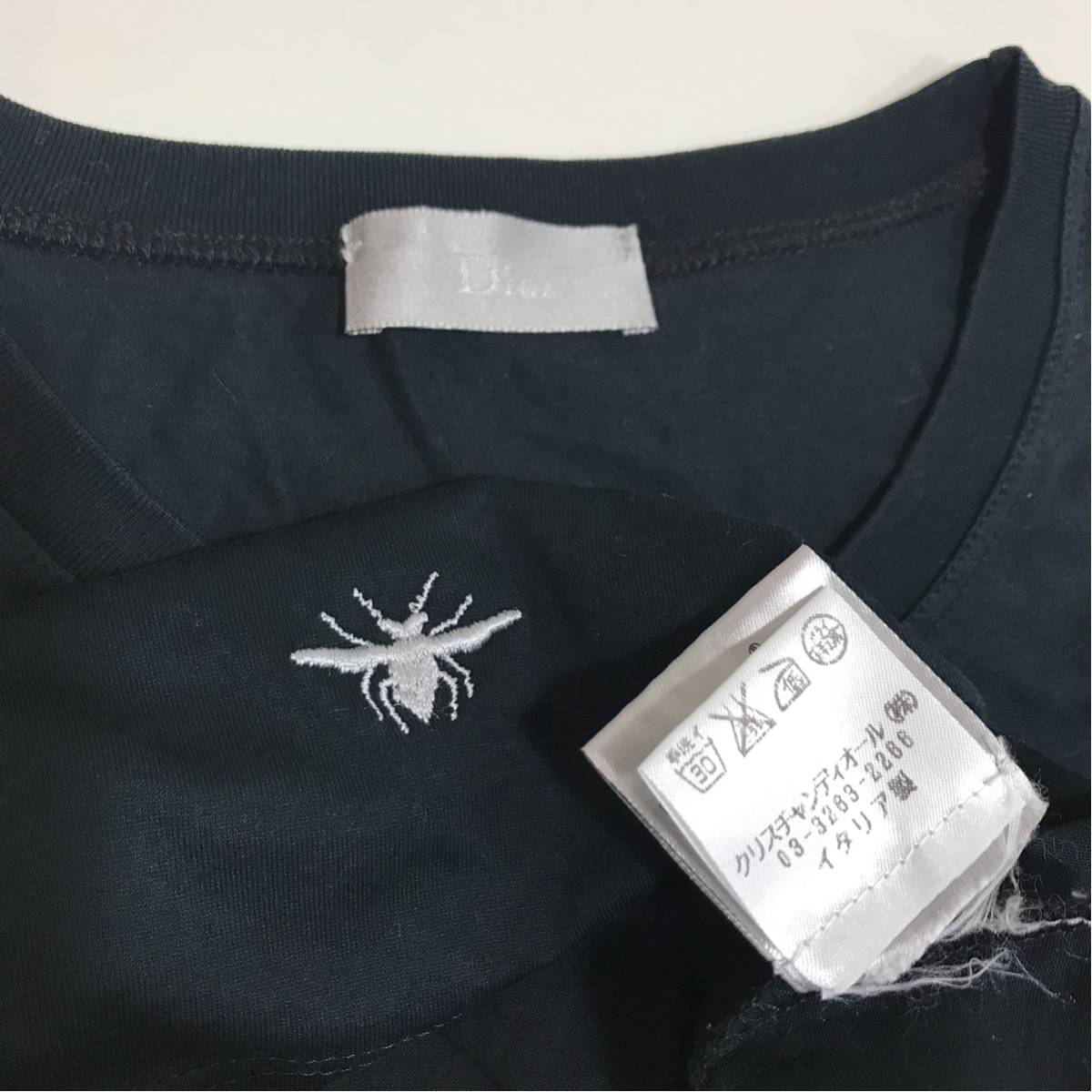 美品 エディ期 06 ディオール オム ビー 蜂 BEE 刺繍 カットソー 長袖
