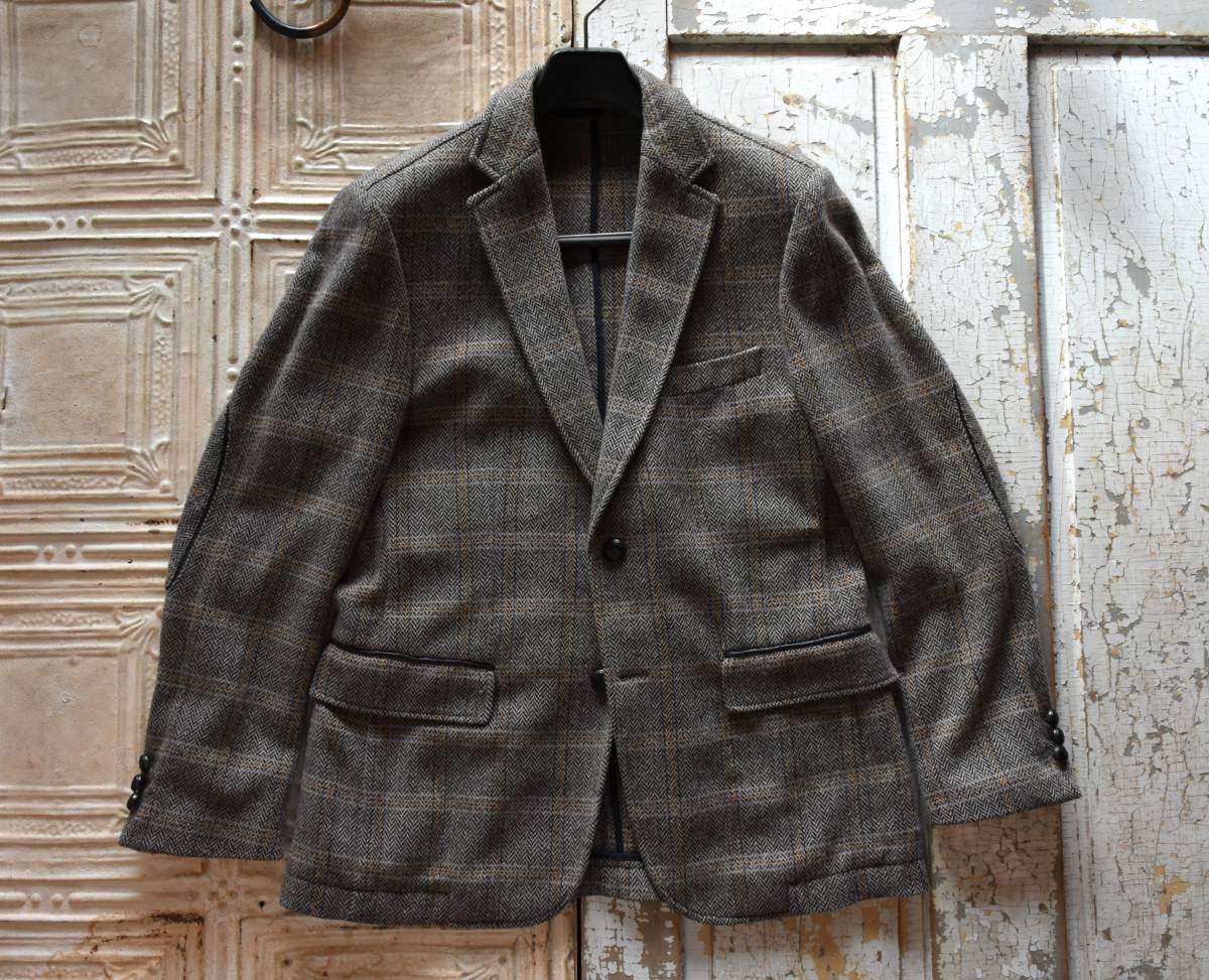 メンズ HUGO BOSS ヒューゴボス チェック テーラードジャケット M相当 38R