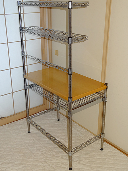 ホームエレクター デスク セット HOME ERECTA ウッドシェルフ/スライド
