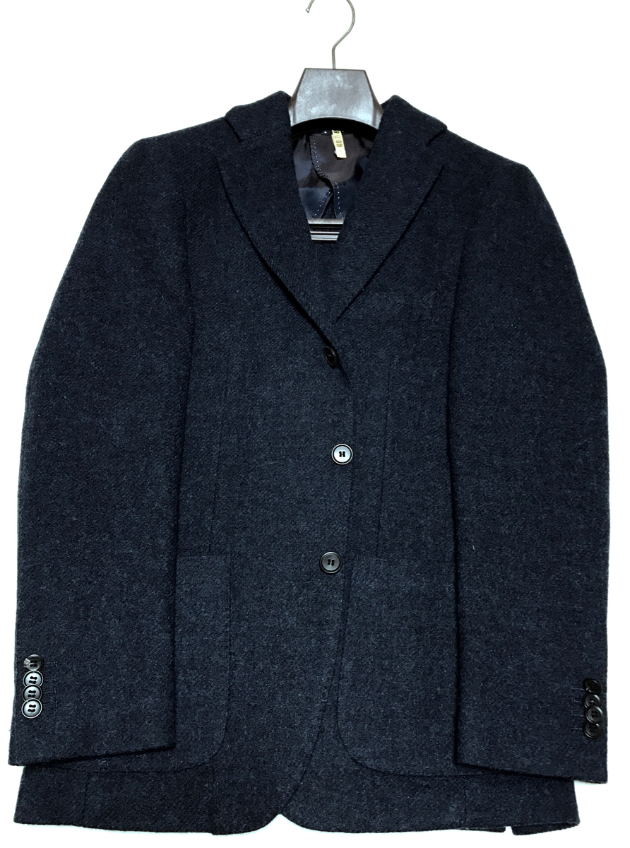 極美品☆スーツカンパニー 英国 MOON社製生地 BEGIN 別注 WOOL テーラードジャケット ブルー 170cm 6drop 段返り3B サイドベンツ 本切羽