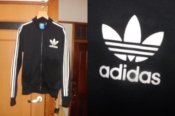 ★希少　adidas デカロゴ　スウェットジャージ　黒白　ATPタイプ　オールドスクール　世田谷ベース　バイク　ライダース