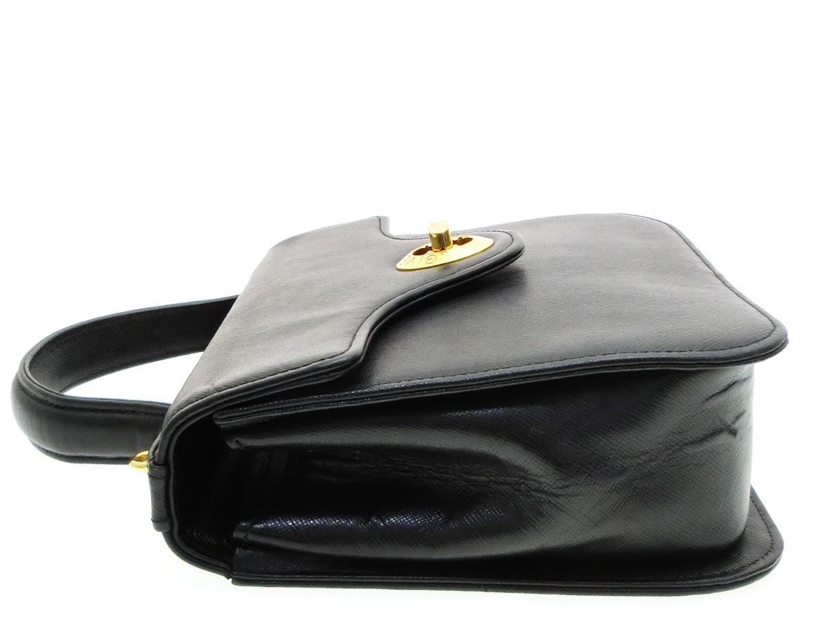◇Y7696 GIVENCHY ジバンシー レザー 2WAY ロゴ 金具 ハンド バッグ 黒 