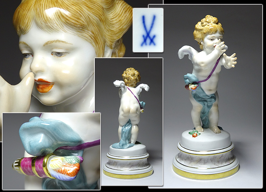 ∇花∇ドイツ名窯「Meissen マイセン」ハンドペイントフィギュリン『いたずら』オリジナルBOX付
