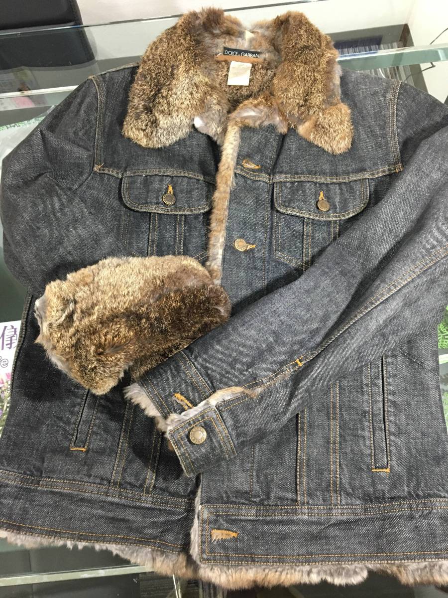 DOLCE&GABBANA ラビットファー 内側全面付きジージャン size 48 使用 