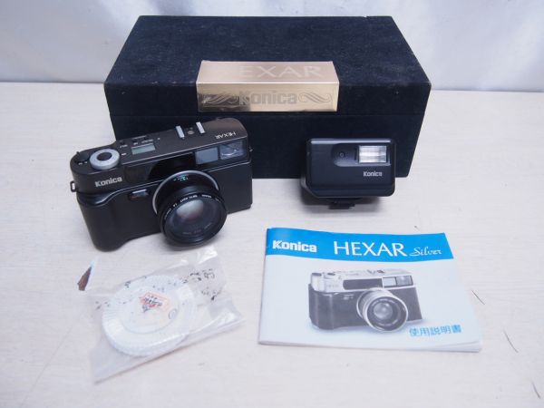 Konika コニカ HEXER ヘキサー 黒 化粧箱 ストロボ他付属 フィルム