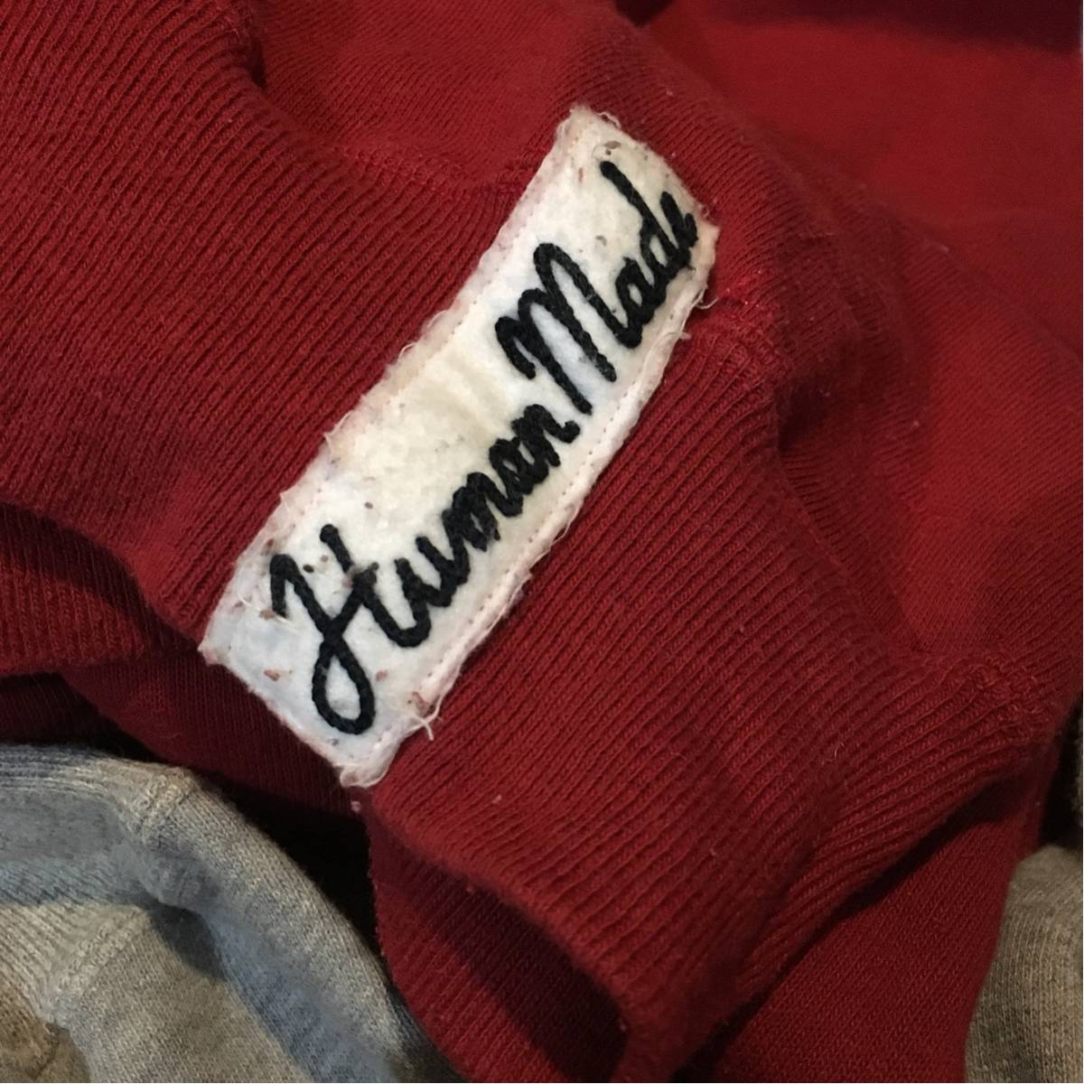 HUMAN MADE スウェットフードパーカー レッド／グレー SIZE: L 