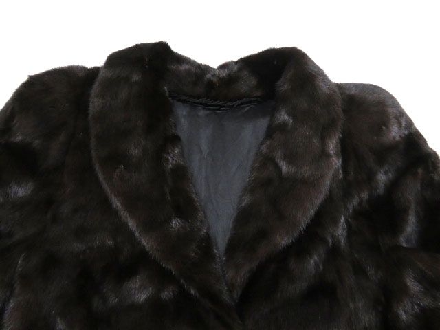 良品▽SAGA MINK サガミンク 本毛皮 コート 毛質艶・柔らか◎ ダーク 