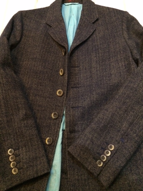 45rpm ウール100％ ヘリンボーン ロングジャケット チェスターコート