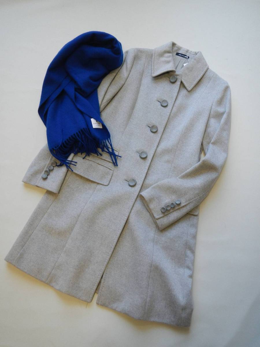 COMME CA DU MODE カシミヤ100ベージュ ロングコート 11 