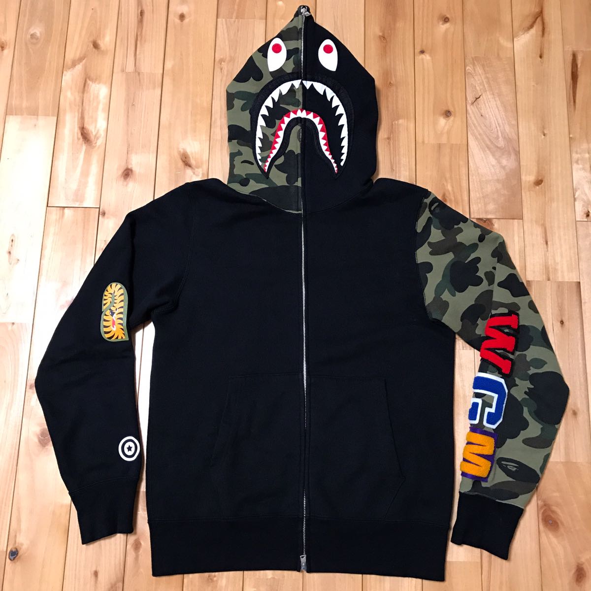 ape シャークパーカー M shark full zip hoodie シャーク パーカー