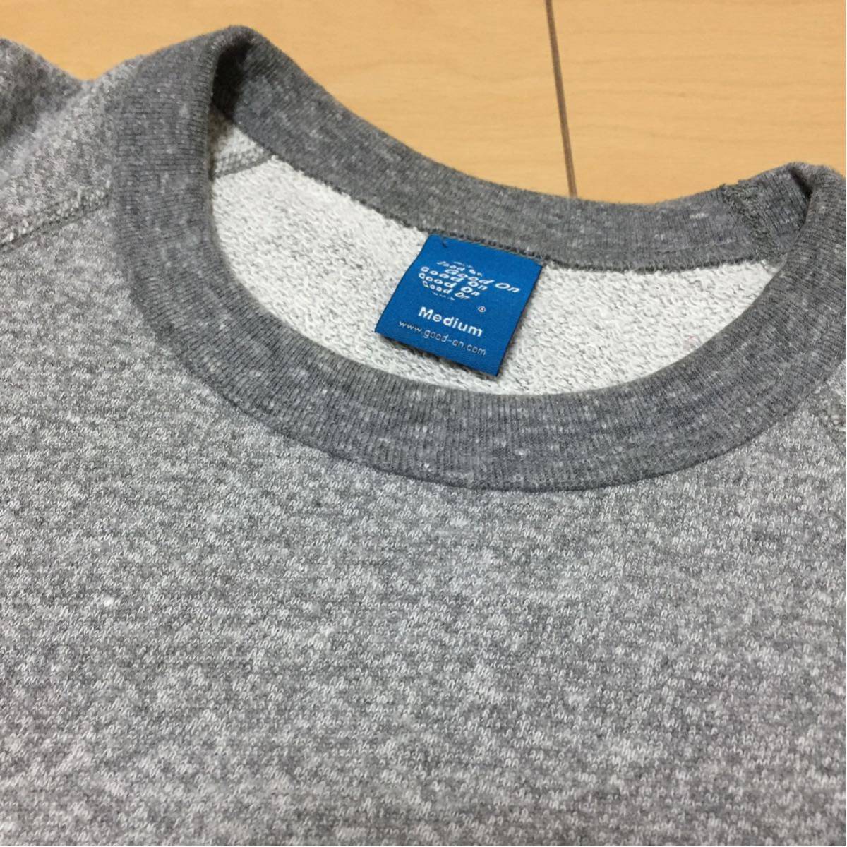 GOOD ON ラグラン クルー スウェット M メタル グレー 裏毛 グッドオン 