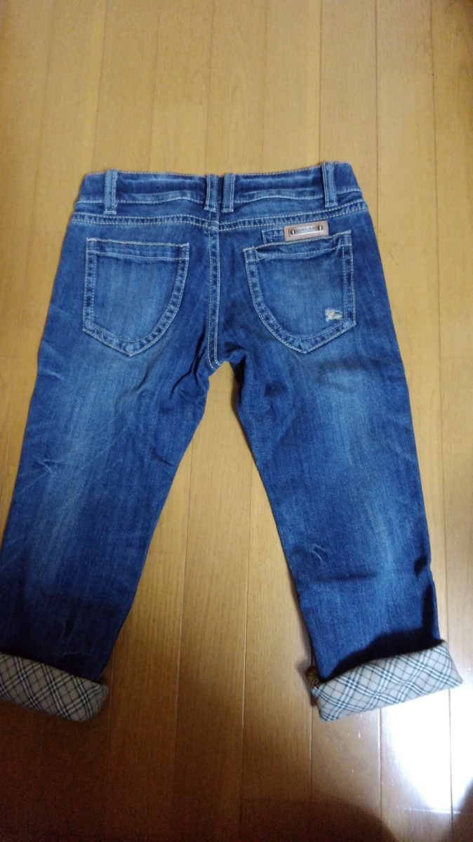 美品バーバリーブルーレーベル　カプリパンツ　検チェック　デニム　七分丈パンツ　クロップドパンツ　サブリナパンツ　デニムパン　