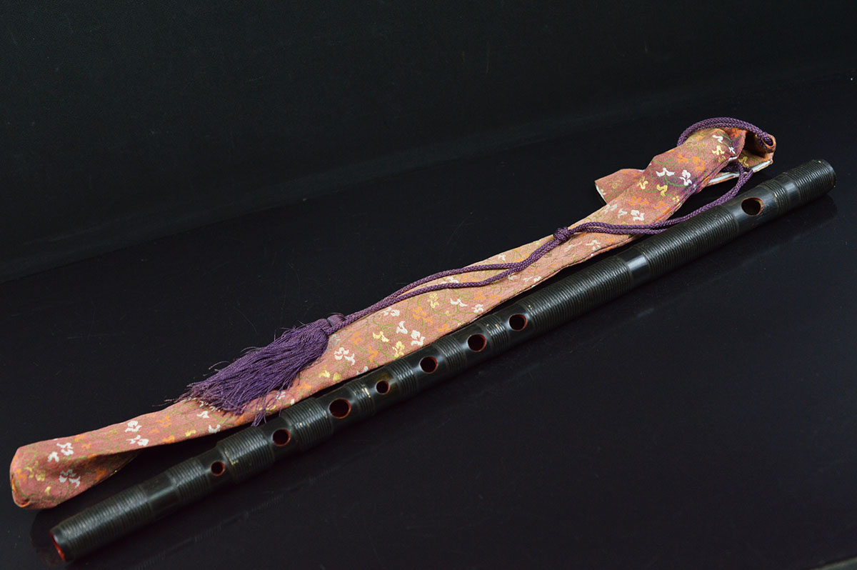 【雲】雅楽 横笛 在銘(篠笛龍笛煤竹笙能管能楽神楽管絃)B1669