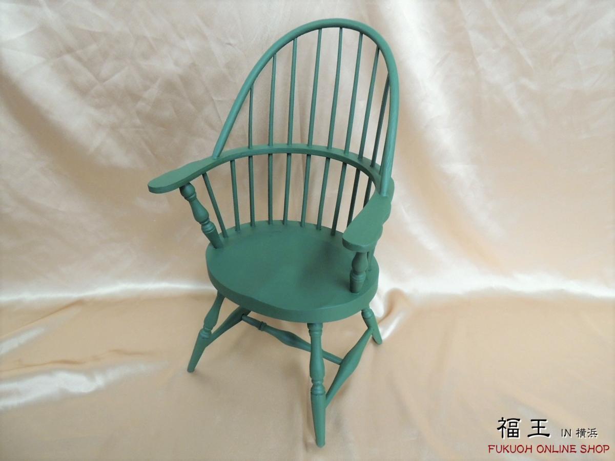 3.木製 ドールチェア グリーン 緑 椅子 人形用 y9