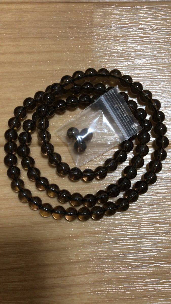 手作りブレスレット　天然石　ブラウンクリスタル