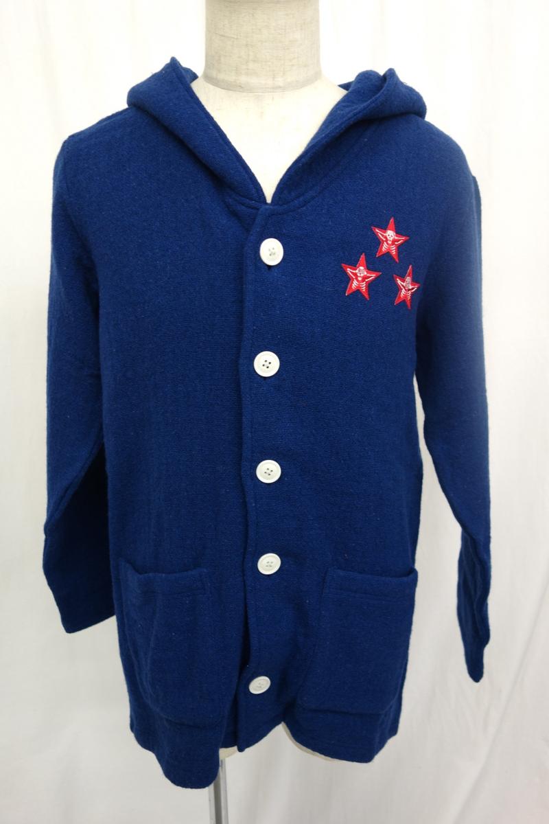 ■未使用 タグ付き ROLLING CRADLE ローリングクレイドル COZY-CARDIGAN / ブルー RC-K901　ウールパーカーM■N6