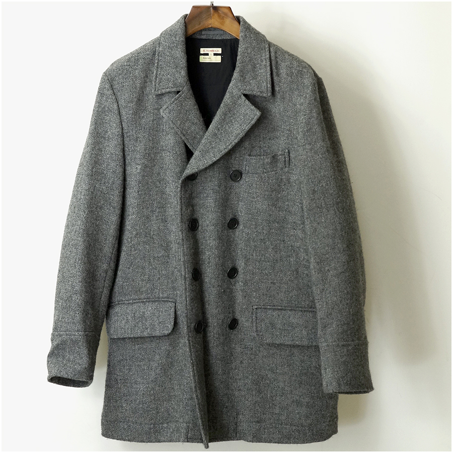 ◆【 ポールスミス R.NEWBOLD 】 Pコート グレー メンズL アールニューボールド Paul Smith ツイード