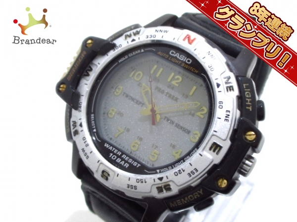 CASIO(カシオ) 腕時計 PRO TREK PRT-50 メンズ 革ベルト ライトグレー