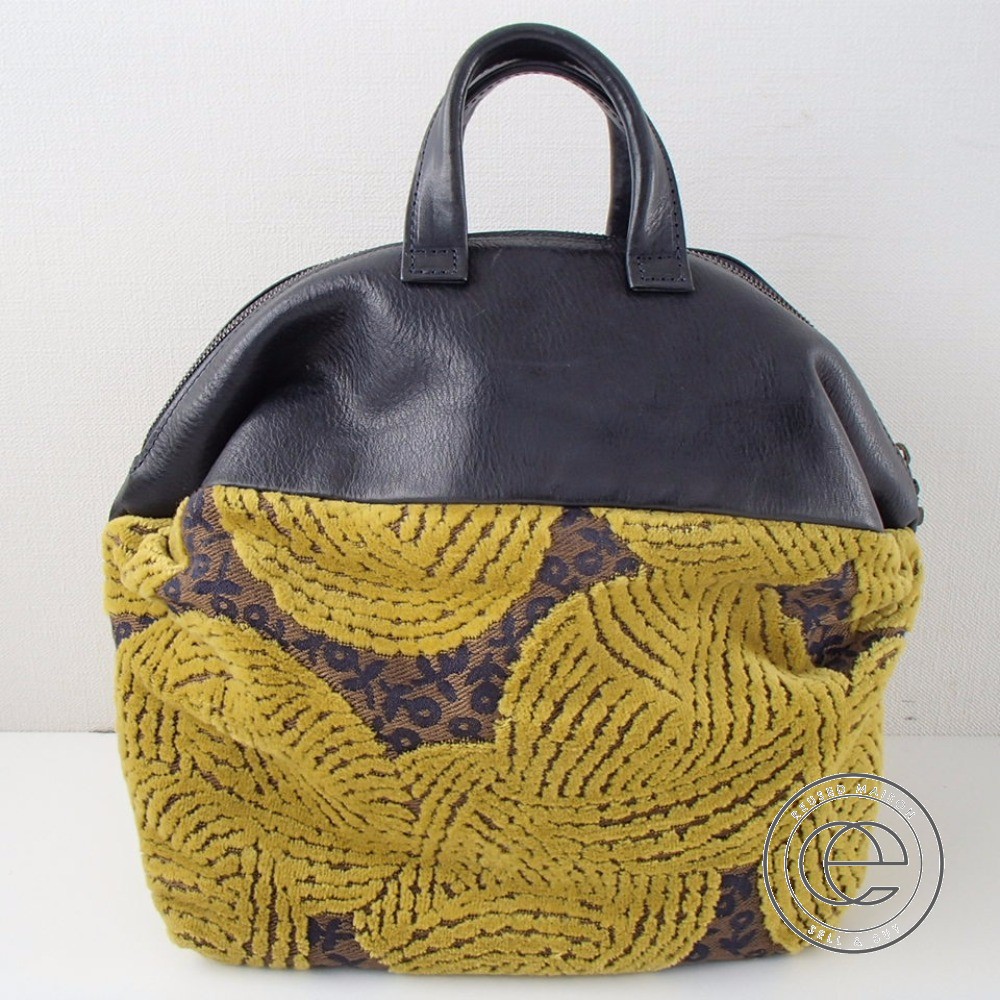 即決☆mina perhonenミナペルホネン na9727 maffin bag woolly ball レザー/コットン マフィンバッグ