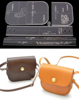 送料安 ショルダーバック 透明 アクリル型 レザークラフト 型紙 趣味 ホビー ハンドメイドレザー