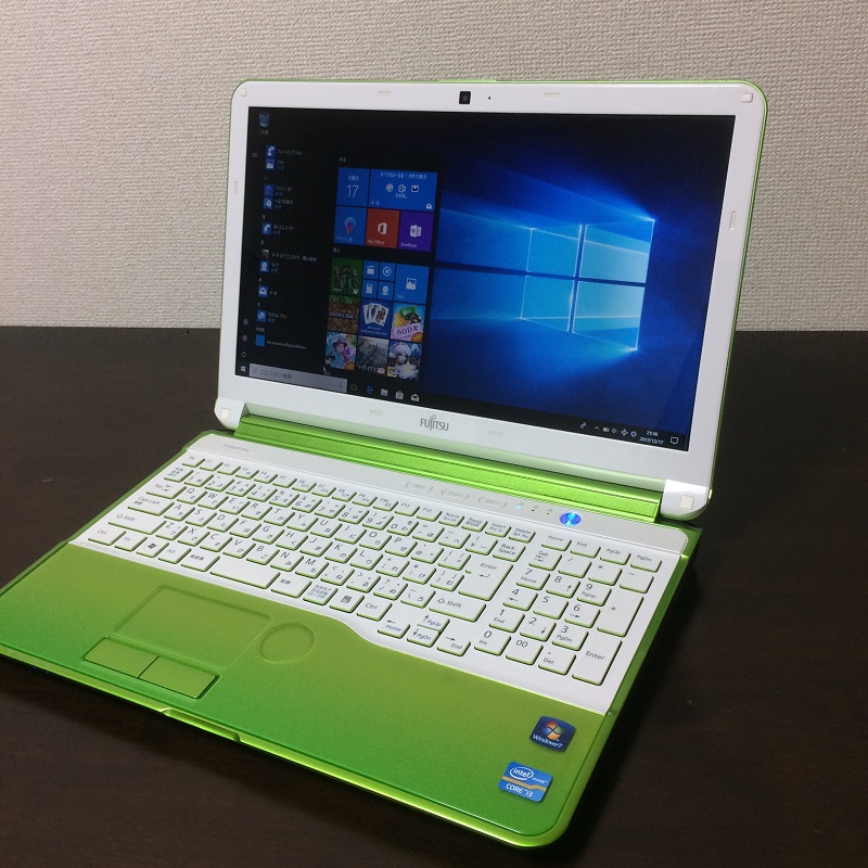 ☆ライムグリーン♪Windows10☆MSOffice☆富士通 LIFEBOOK AH54/E 