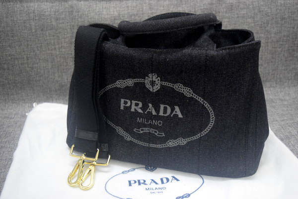 ☆PRADA☆ プラダ カナパ ミニ ショルダー デニム ブラック 極美品 