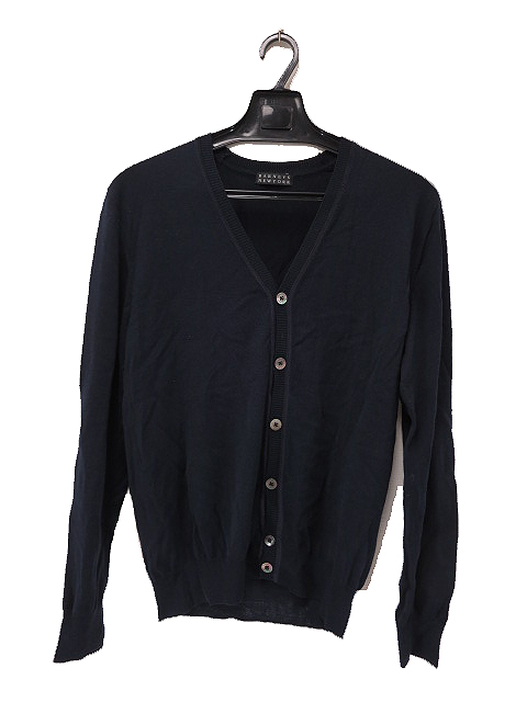 バーニーズニューヨーク 【BARNEYS NEWYORK】 ニットカーディガン size46 ネイビー メンズニット ◆GN757◆