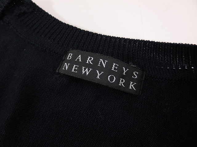 バーニーズニューヨーク 【BARNEYS NEWYORK】 ニットカーディガン size46 ネイビー メンズニット ◆GN757◆