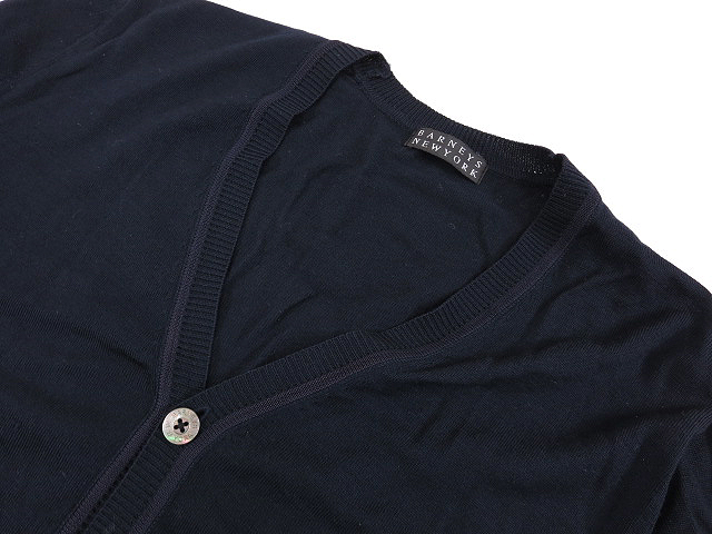 バーニーズニューヨーク 【BARNEYS NEWYORK】 ニットカーディガン size46 ネイビー メンズニット ◆GN757◆