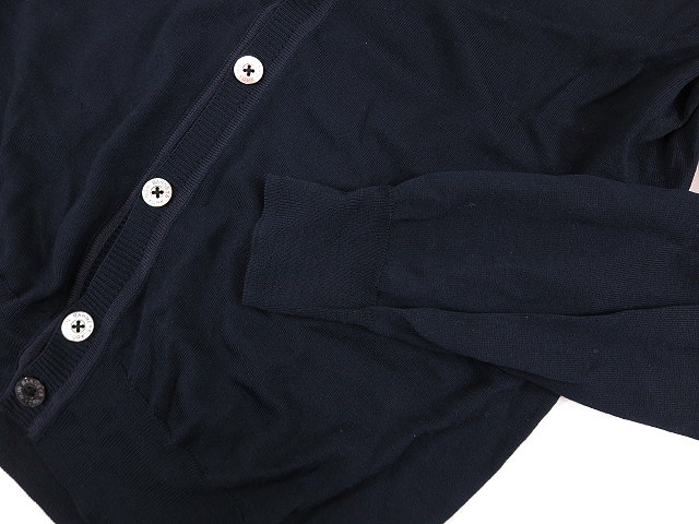 バーニーズニューヨーク 【BARNEYS NEWYORK】 ニットカーディガン size46 ネイビー メンズニット ◆GN757◆