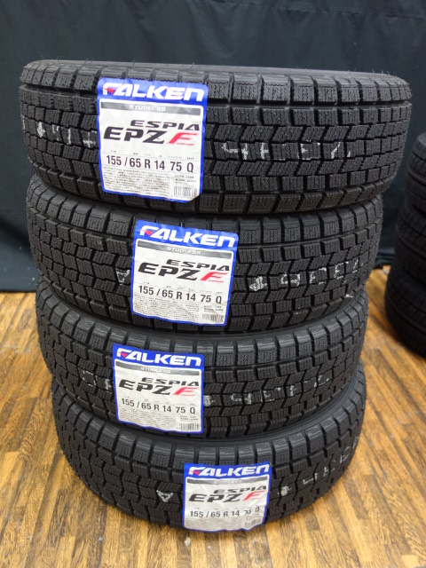 ④　ファルケン(FALKEN) スタッドレスタイヤ 14インチ ESPIA EPZF 155/65R14 75Q #1219-3　4本セットの商品です♪