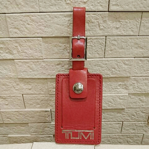 希少★美品☆TUMI ネームタグ 赤色 約8.5×5.7㎝