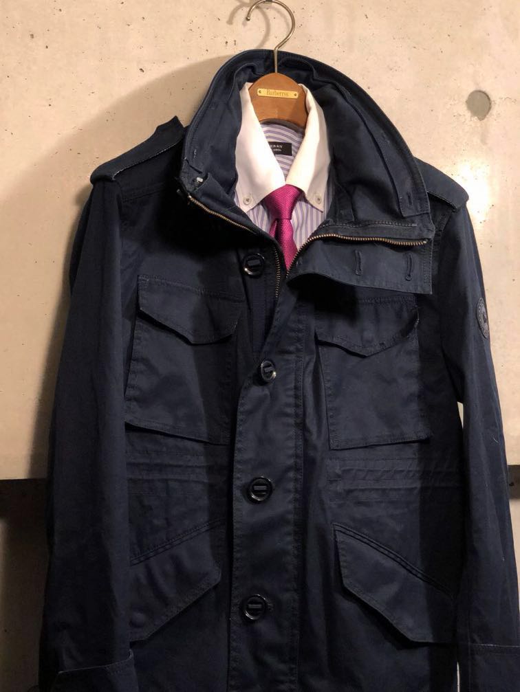 美品 Burberry 希少モデル ミリタリージャケット コート フード収納