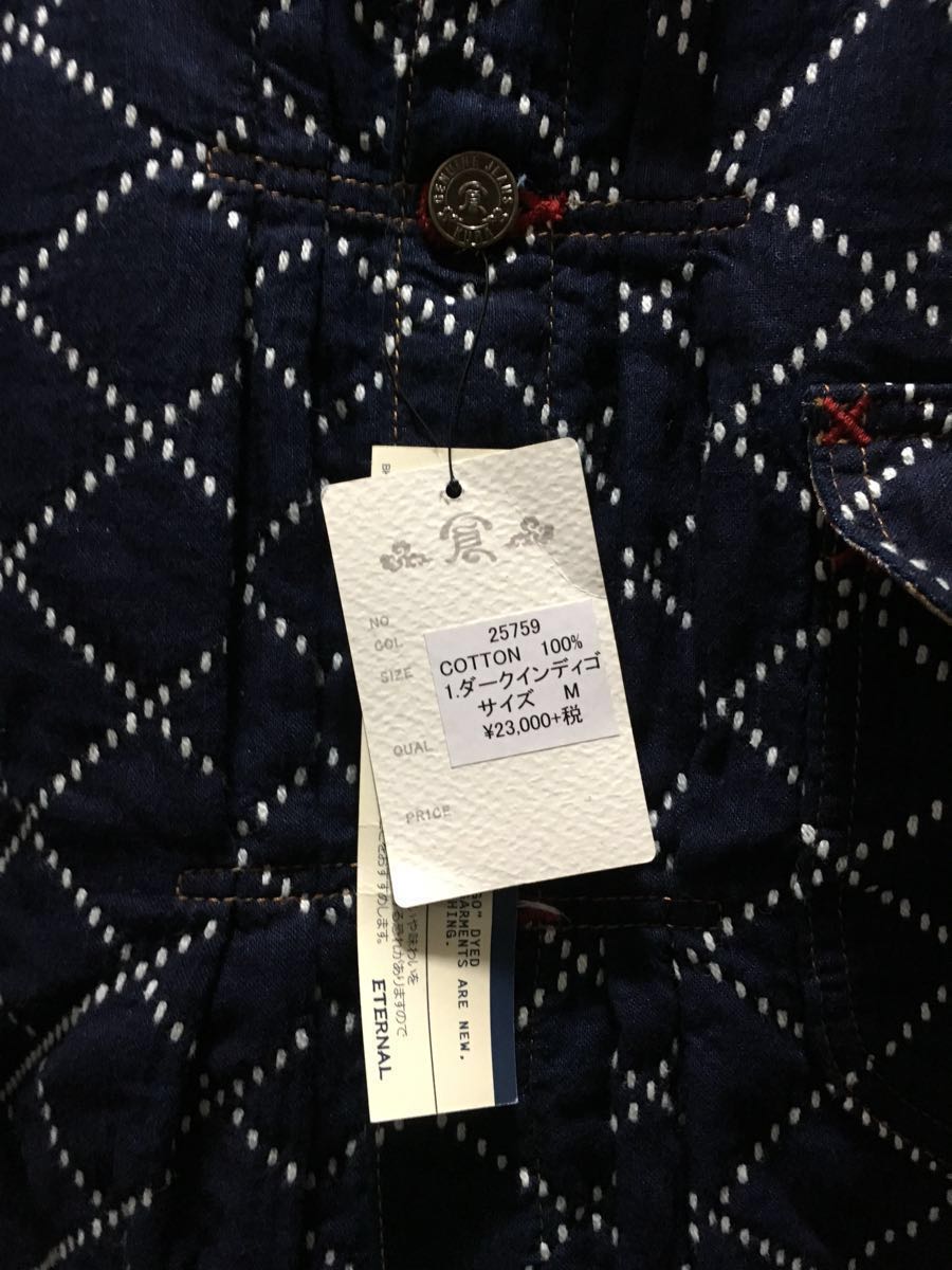 ETERNALエターナル ジャケット サイズM インディゴ 新品未使用 定価24840円 検)デニム Gジャン 和 ブルー インディゴ&frasl;デッキジャケット&frasl;38&frasl;コットン&frasl;IDG &frasl; ETERNAL(エターナル) エターナル ユーズド アウター