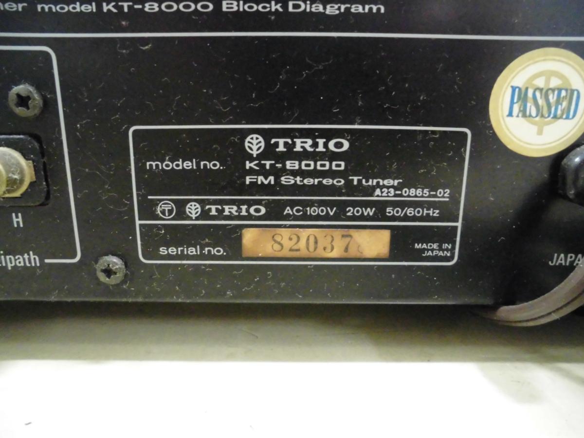 たくと商品ページ ○東0E ※TRIO トリオ KT-8000 FM StereoTuner ステレオチューナー 通電