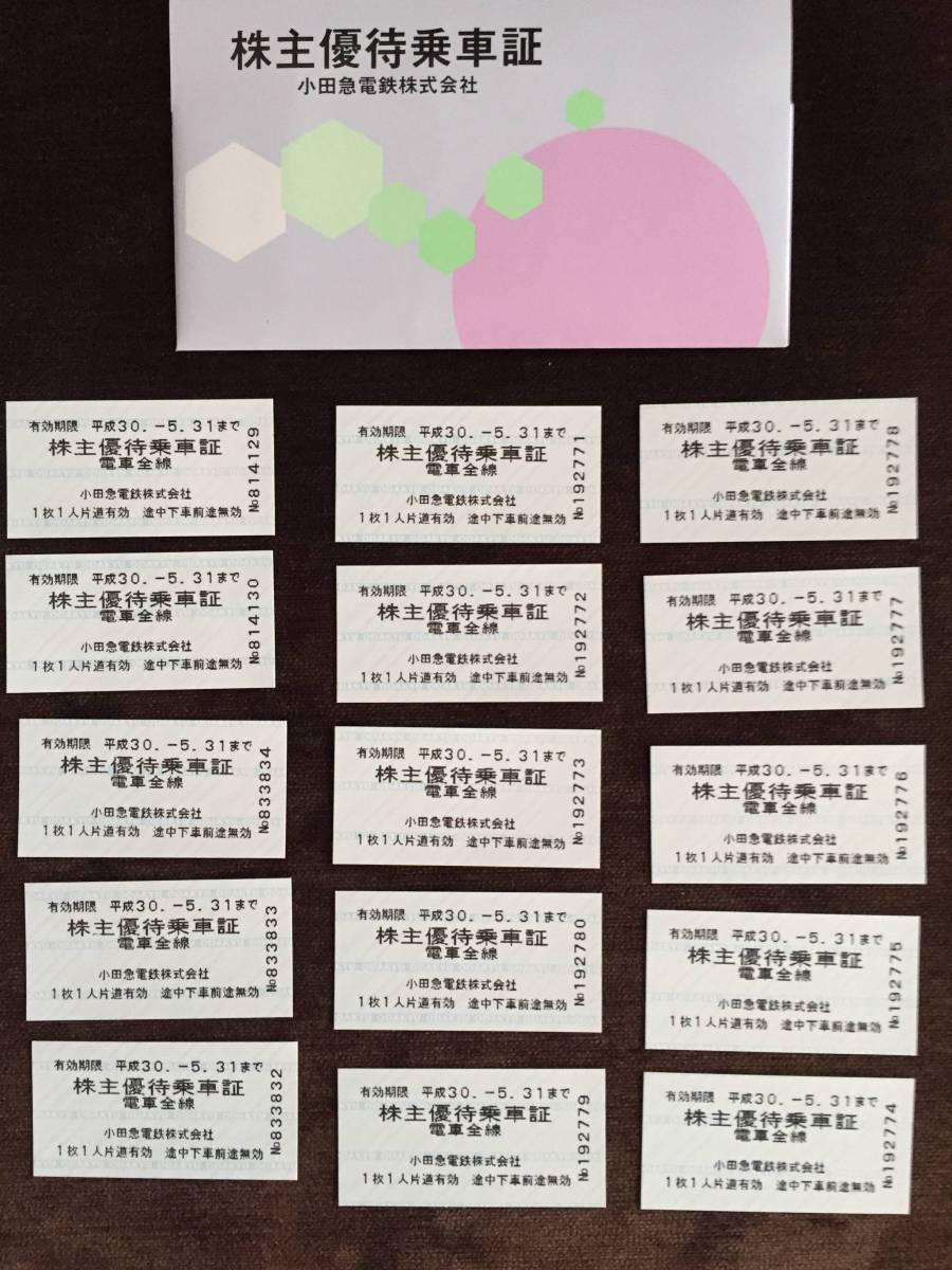 小田急 株主優待 乗車証 15枚_1