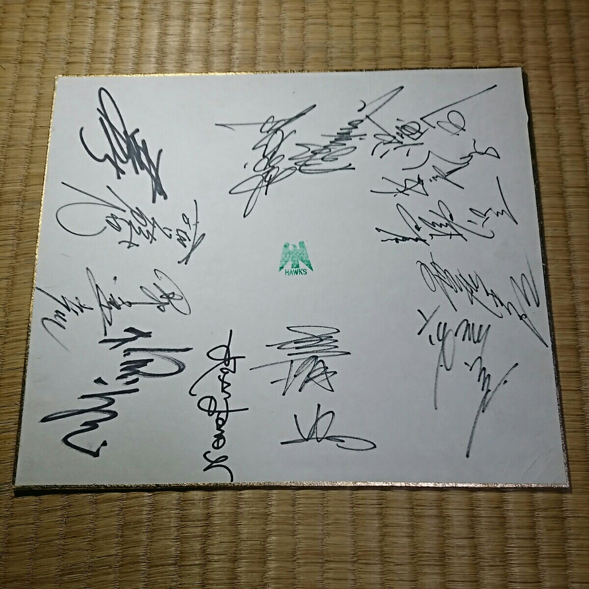 プロ野球 hawks 南海ホークス 寄せ書き サイン 色紙 野村克也 他 送料