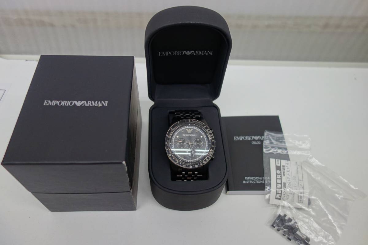 EMPORIO ARMANI エンポリオアルマーニ クロノグラフ 腕時計 ブラック 