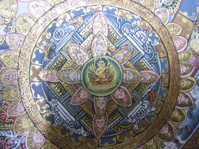 両界曼荼羅 仏画 絹本 肉筆 額入 時代不明