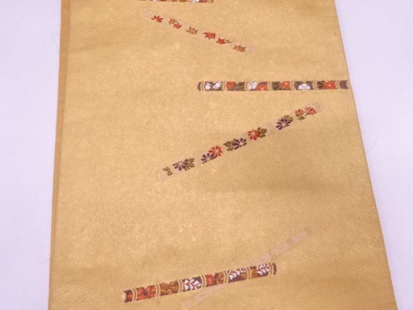 ♪IDN即決♪ アンティーク 笛に草花模様織出し袋帯
