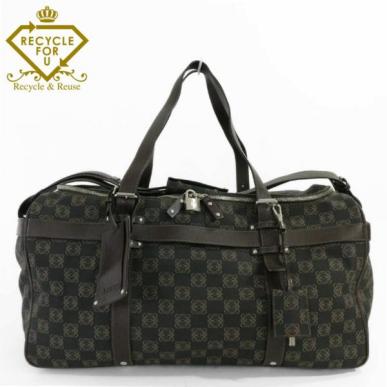 1円■ロエベ アナグラム柄 トラベル・ボストンバッグ 2WAYショルダー/ダークグレー×ダークブラウン/LOEWE 翌日配送可■202906