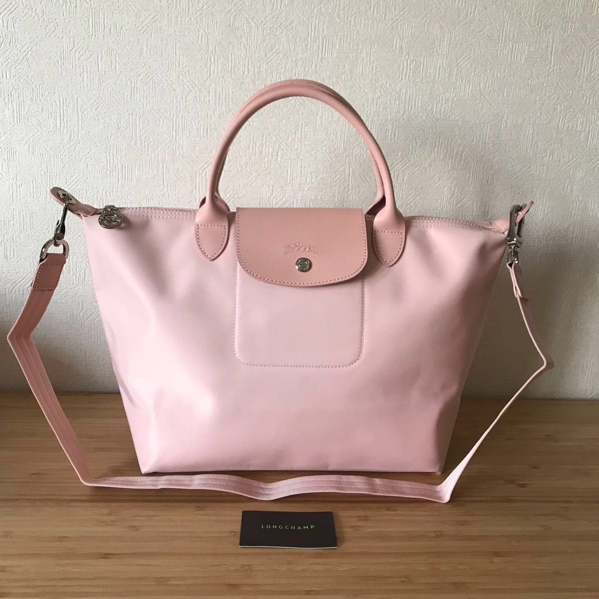 新品 France製☆ロンシャン ル プリアージュ ネオ ハンドバッグM ピンク